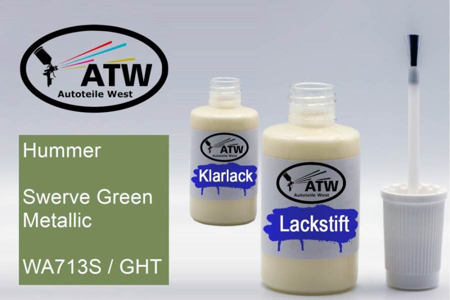 Hummer, Swerve Green Metallic, WA713S / GHT: 20ml Lackstift + 20ml Klarlack - Set, von ATW Autoteile West.